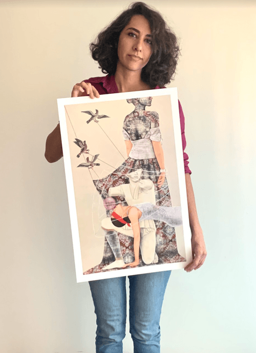 Arghavan Khosravi, You’re Free to Fly, 2021; Hand-Embellished, Signed and Numbered Limited Edition Print