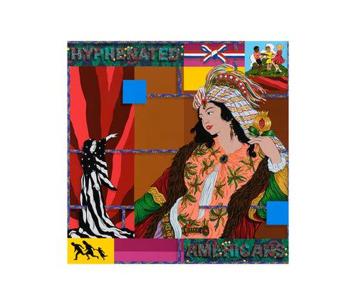 Amir H. Fallah, Hyphenated Americans, 2021; Hand-Embellished, Signed and Numbered Limited Edition Print