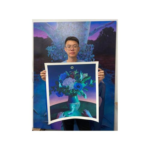 Xiao Wang, Ghost/Fire, 2022; Hand-Embellished, Signed, and Numbered Limited Edition Print