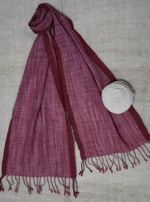 Pure Wool Scarf | Red Checkered stole with Border