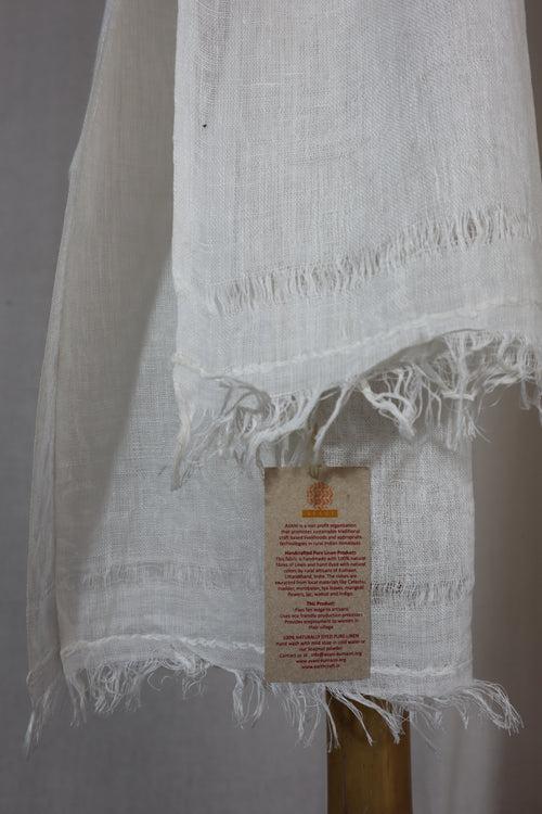 Pure Linen Stole | White