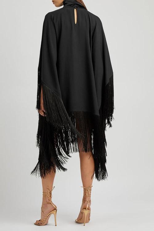 Black Short Fringe Kaftan Dress