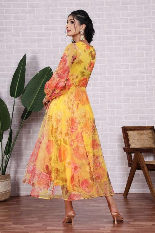 Organza Floral Printed Dress