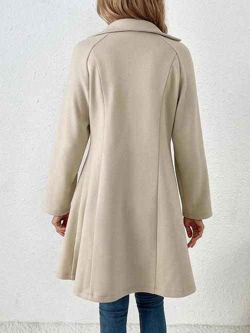 Lapel Neck Double Breasted Knee Length Overcoat