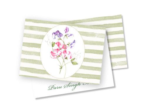 Personalised Folded Card - Sweet pea