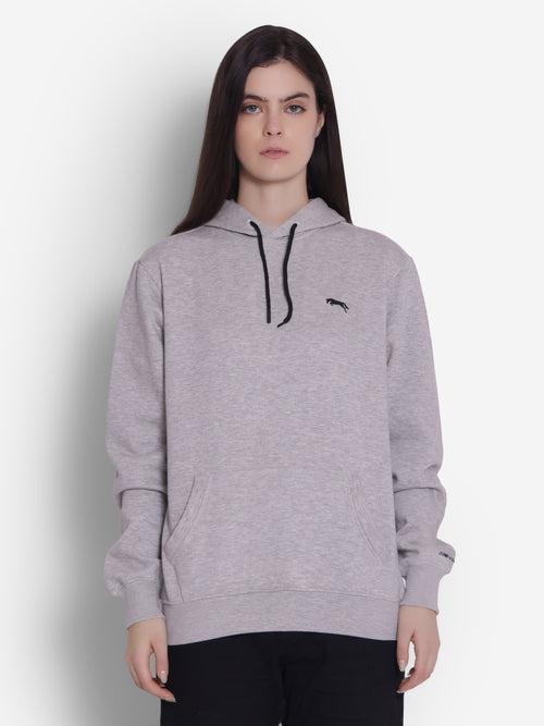 JUMP USA Women Solid Grey Hoodie