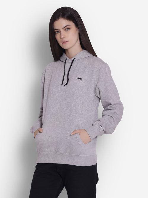 JUMP USA Women Solid Grey Hoodie