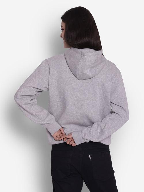 JUMP USA Women Solid Grey Hoodie