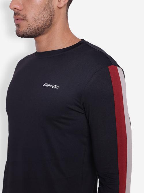 JUMP USA Men Solid Round NeckFull Sleeve T-shirt