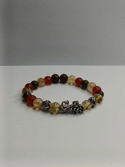 Unleash money wealth and cash flow bracelet- Pixiu with manifestation beads