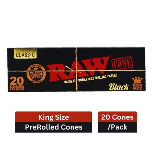 RAW Black Cone King Size - 20 Pre-Rolled Cones