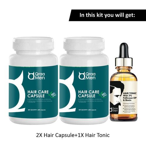 Qraa Men HairCare Capsule for Hair fall, Premature greying and Hair Regrowth