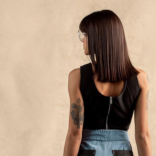 Embracing Black Denim Crop Top