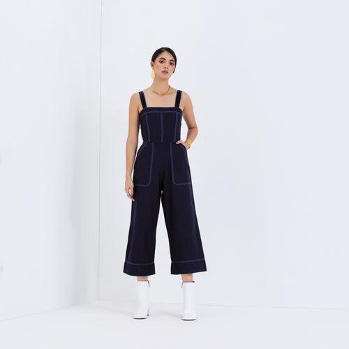 The Alexandria Navy Wide Leg Jumpsuit