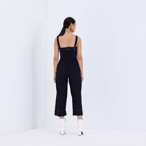 The Alexandria Navy Wide Leg Jumpsuit