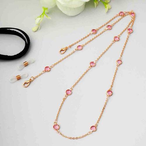 Pink Crystal Mask Chain