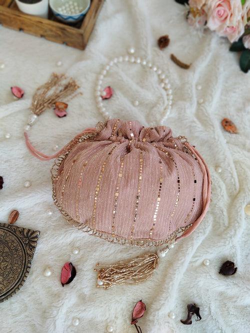 Old Rose Shimmer Potli Bag