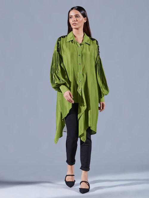 Fern Green Asymmetric Shirt