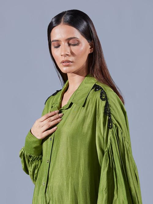 Fern Green Asymmetric Shirt