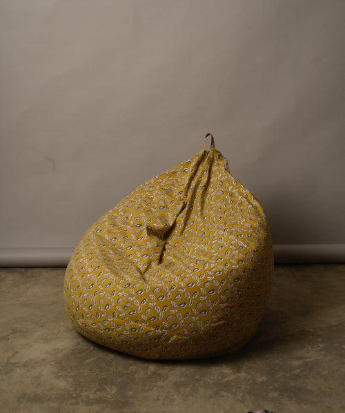 Ochre Lotus Pod print Bean Bag (Cover)