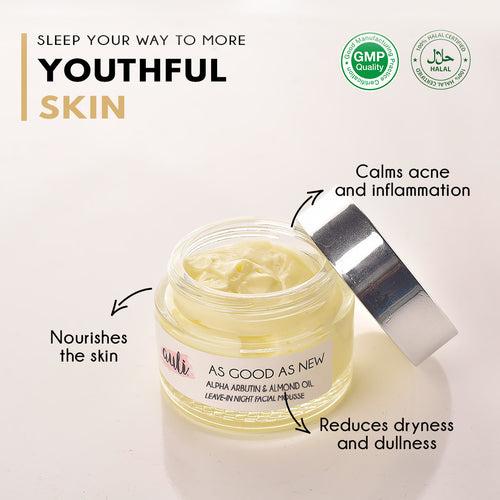 Alpha Arbutin & Shea Butter Leave - In Night Facial Mousse - AS GOOD AS NEW
