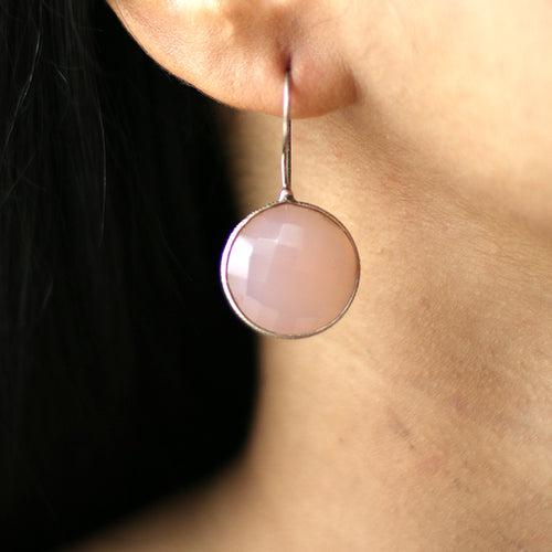 Rose Quartz Stone Earrings