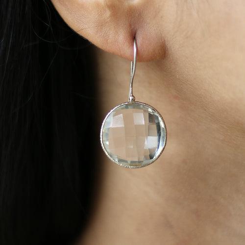 Clear Quartz Stone Earrings