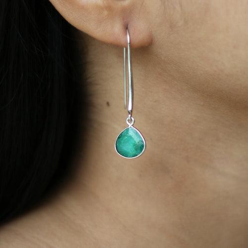 Deep Green Stone Earrings