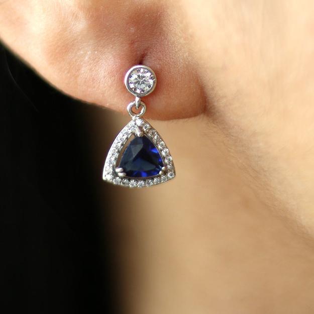 Deep Blue Dangling Earrings