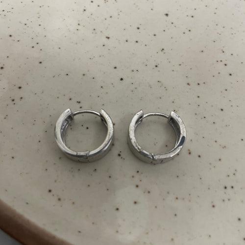 Classic Silver Huggie Hoops