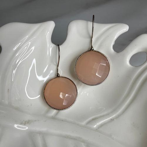 Rose Quartz Stone Earrings