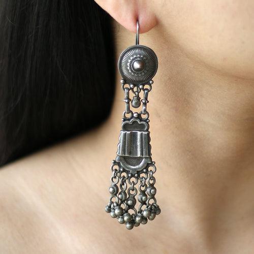 Manohari - Oxidised Jhumka