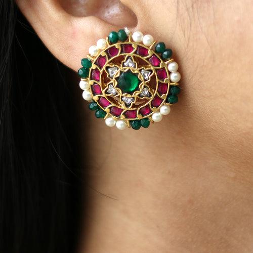 Aaina - Antique Gold Earrings