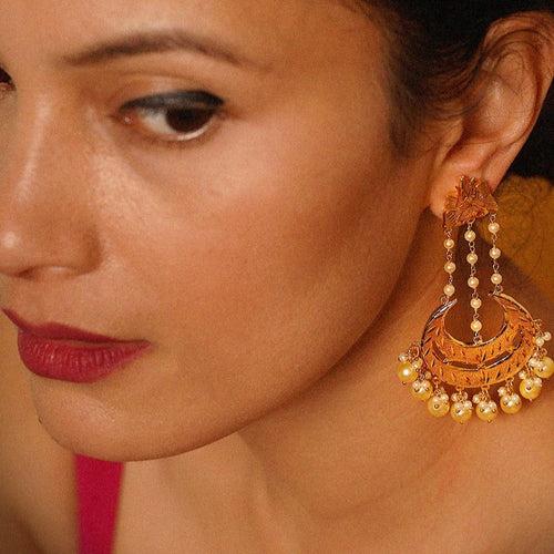 Nazm - 22K Gold Plated Jhumka