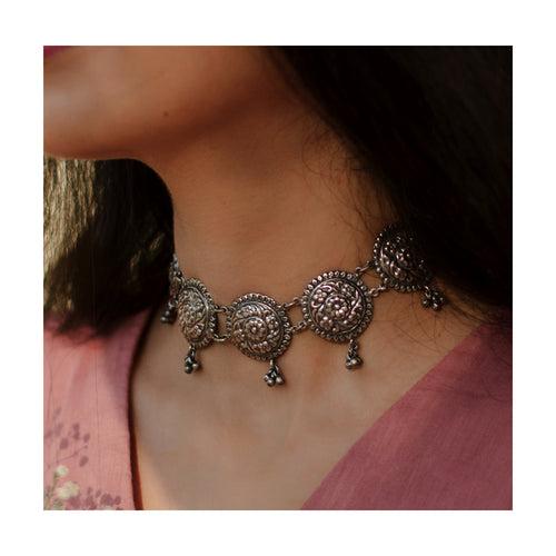 Chandra - Oxidised Necklet