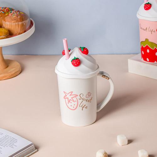 Strawberry Sweet Life Mug With Lid And Straw 380 ml