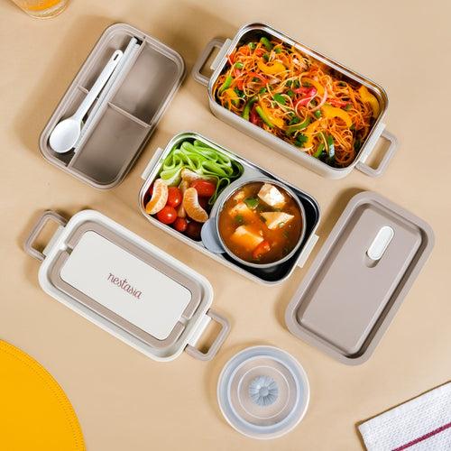 Ninja Airtight Double Decker Bento Lunch Box Matte Beige 2000ml