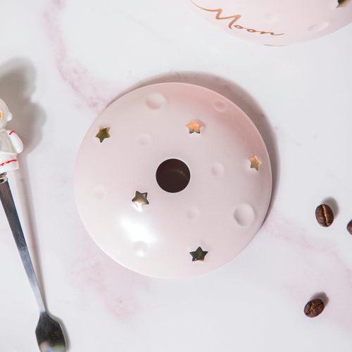 Astronaut Starry Mug With Lid And Spoon Pink 350 ml