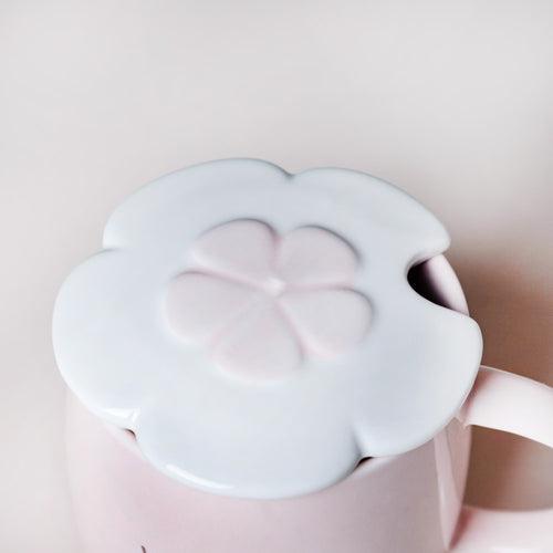 Cup With Flower Plate Pink 360 ml