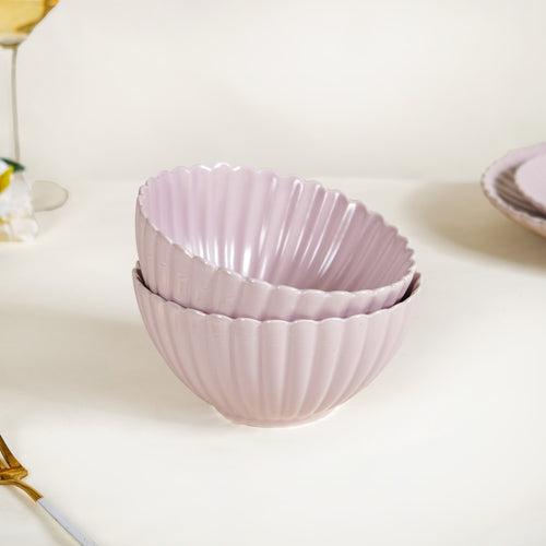 Lilac Scallop Serving Bowls Set Of 2 Small 800ml