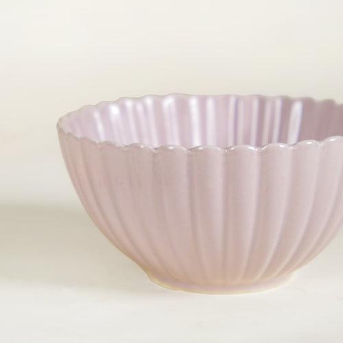 Lilac Scallop Serving Bowls Set Of 2 Small 800ml