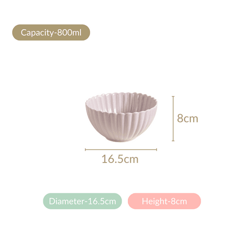 Lilac Scallop Serving Bowls Set Of 2 Small 800ml