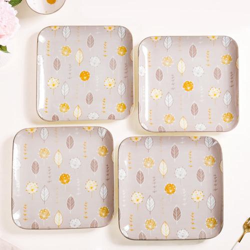 Dandelion Square Dinner Plates Set Of 4 9x9 Inch