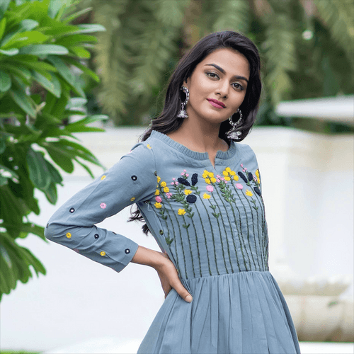 Anchor Embroidery Kurta Set