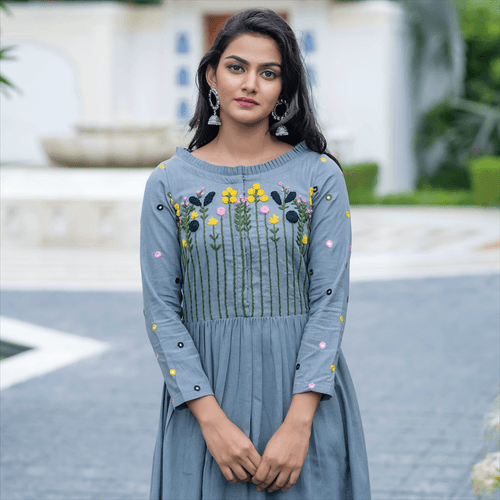 Anchor Embroidery Kurta Set