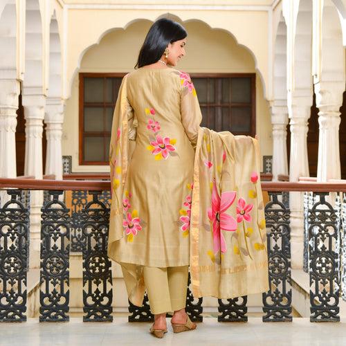 Chiku Hand Painted Straight Suit Set