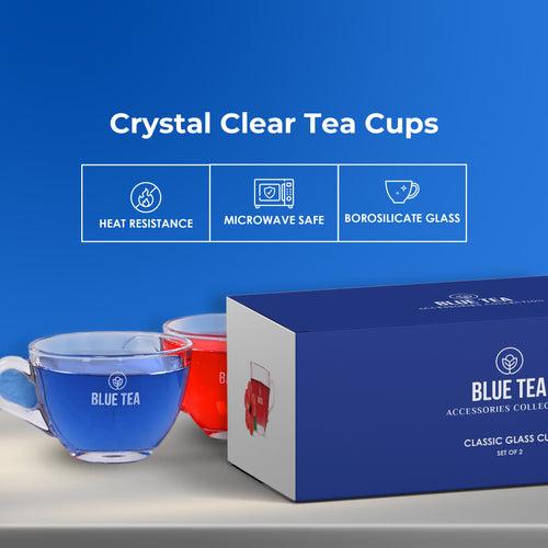 Glass Crystal Tea Cups - Pack of 2