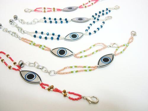 Metallic Red Evil Eye Bracelet