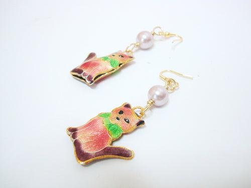 Pink Kitty Cat Earrings