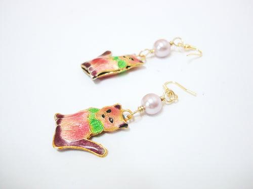 Pink Kitty Cat Earrings